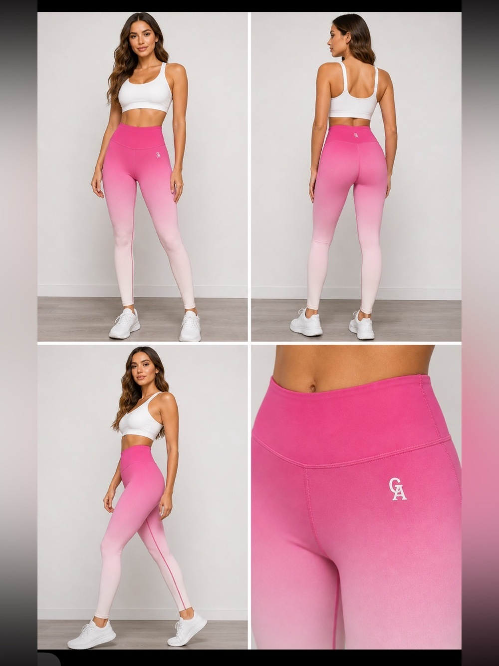 Good American Pink Ombré Leggings High Waisted Sculpting Fit NWT Size 1 - Picture 5 of 8